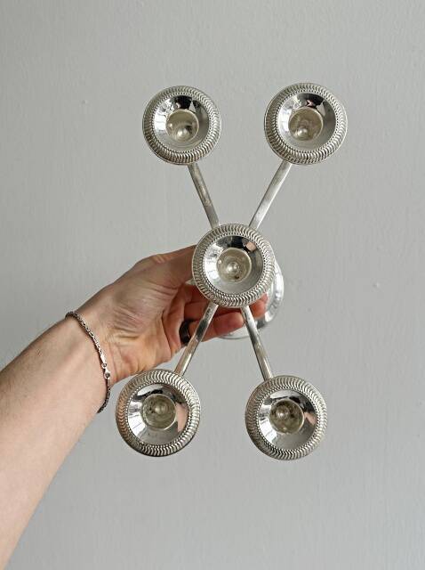 Chandelier ancien à 5 branches en métal