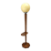 Art Deco modernist floor lamp in walnut and opaline globe, 1930s.
