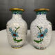 Pair of small vintage cloisonné vases