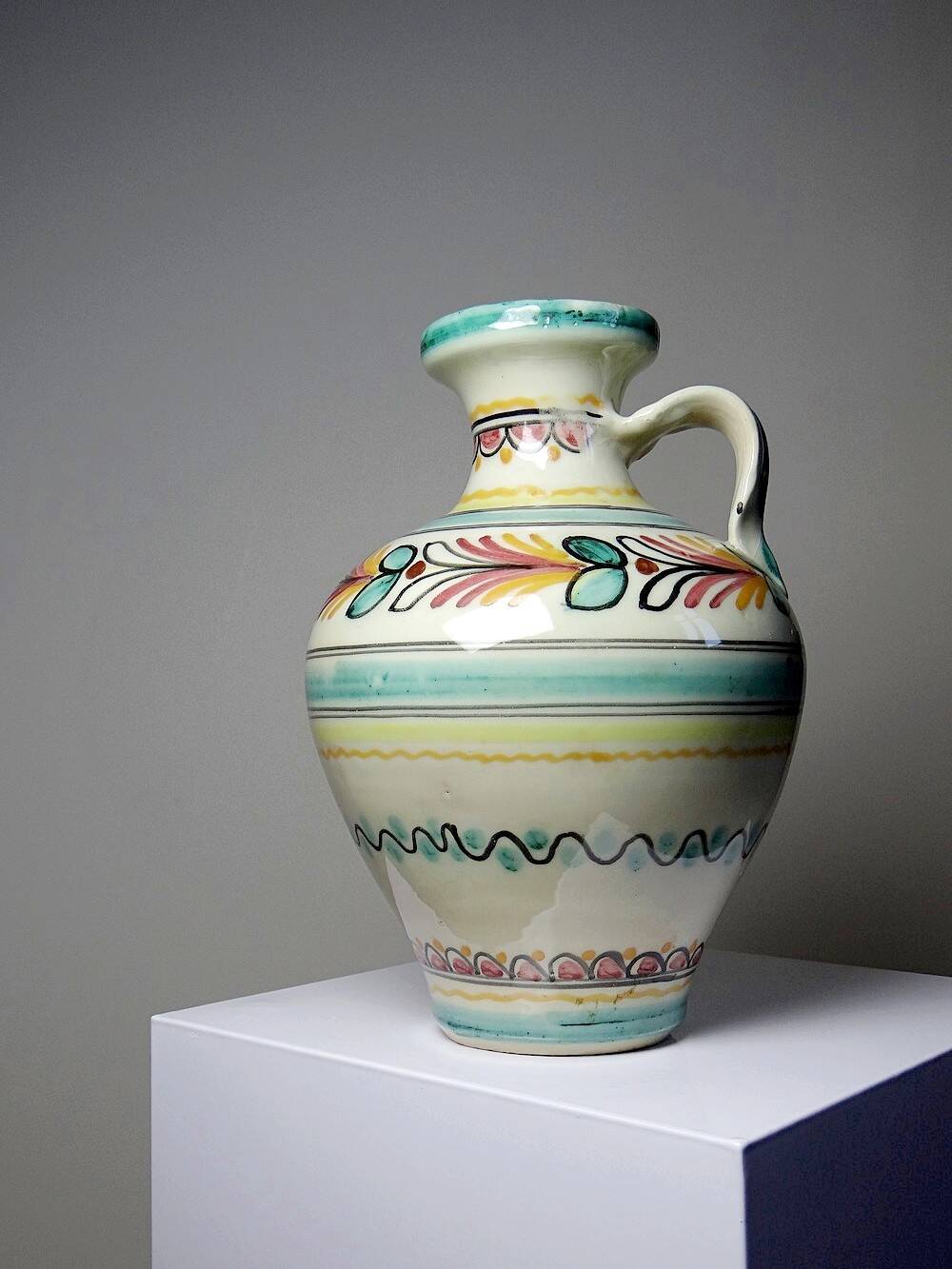 Vintage handmade ceramic jug Pont De l'Archevêque