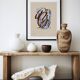 Abstract brown and blue lines giclee print