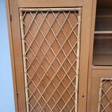 Armoire commode bois et rotin 1960