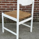 Vintage chair with wicker seat, minimalist design