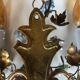 Two bronze wall light decorated with flowers in german porcelain