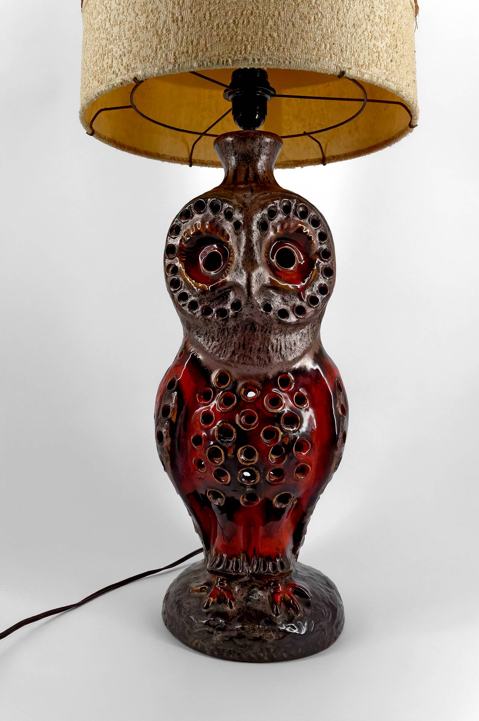 Important ceramic lamp / floor lamp, Owl, by Walter Gerhards