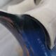 Gold and blue design vase Torcheux