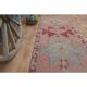 1970s Vintage Turkish Handmade Wool & Cotton Pink Runner Rug 100X349