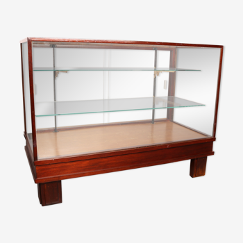 Antique display cabinet in wood & glass - England - 1930's