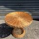 Vintage rattan and wicker side table