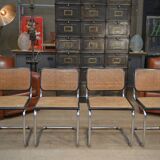 Set of 6 model b32 cesca marcel breuer chairs, italy 1970s