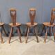 Vintage brutalist heart shaped chairs, 1960s