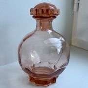 Art deco pink glass decanter 40s