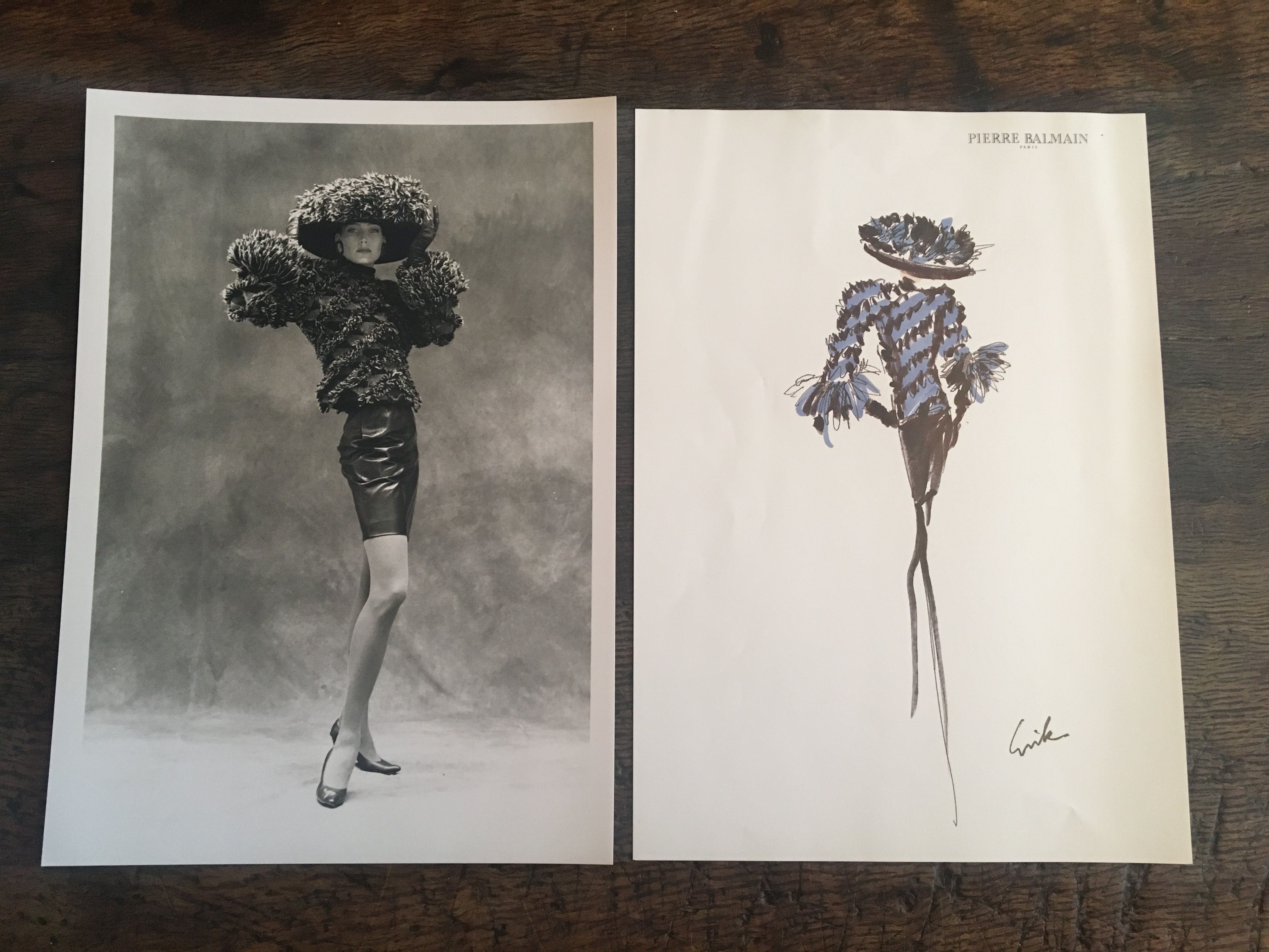 Pierre Balmain vintage fashion illustration by Erick - his photography