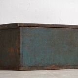 Petit coffre ancien patinée bleu cobalt (c.1920) #74