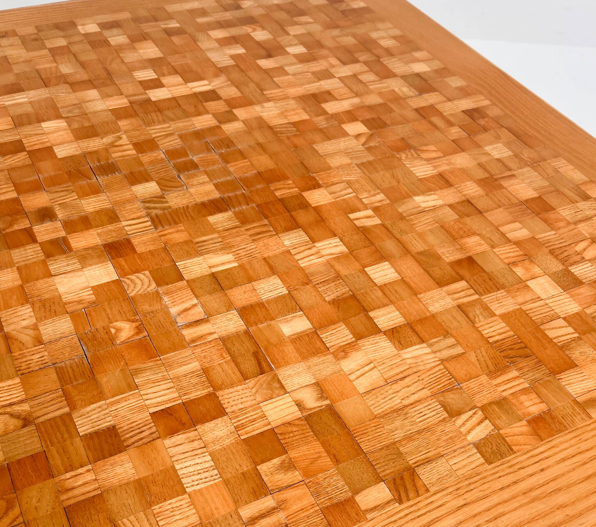 Beechwood mosaic inlaid coffee table, 1970s