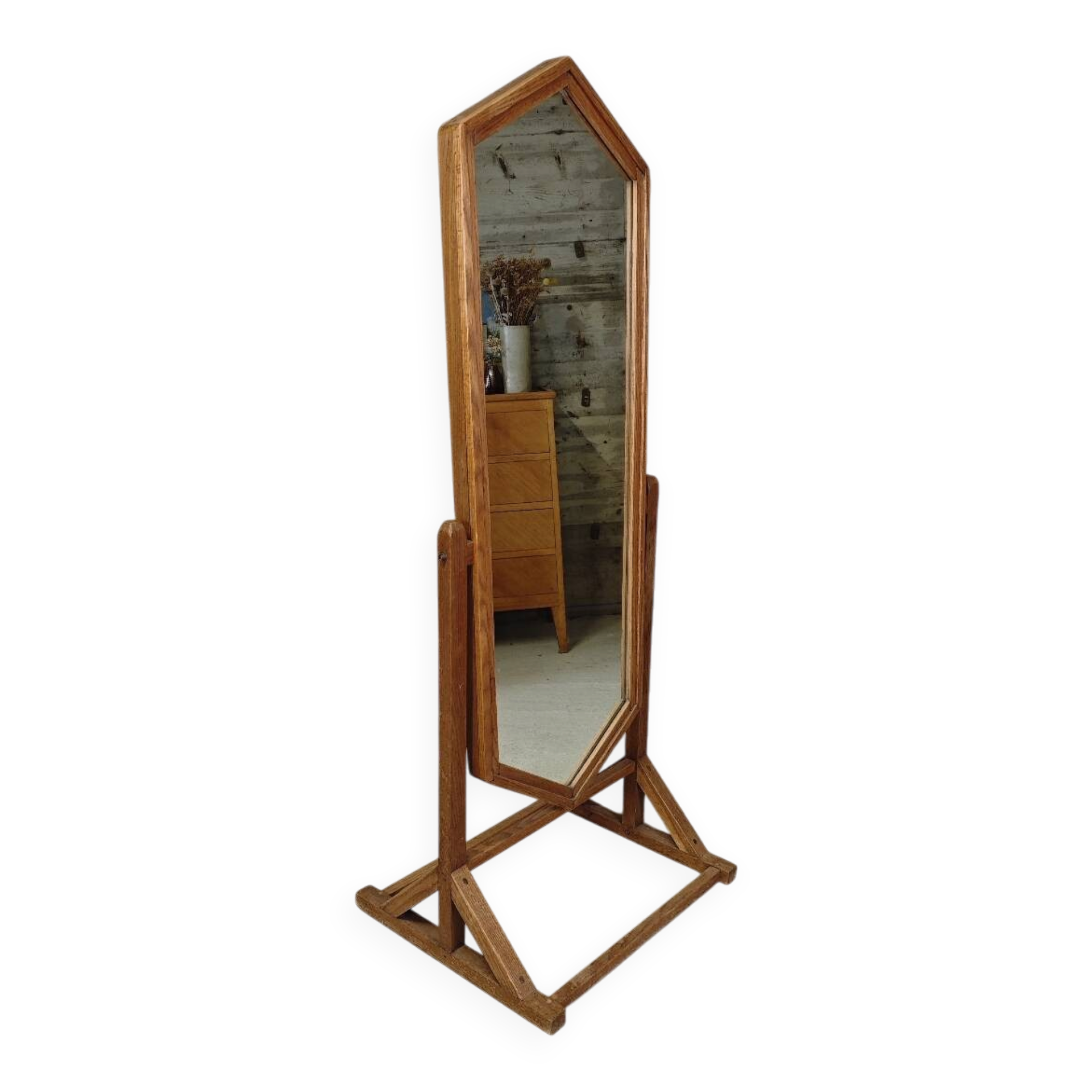 Psyche mirror in oak
