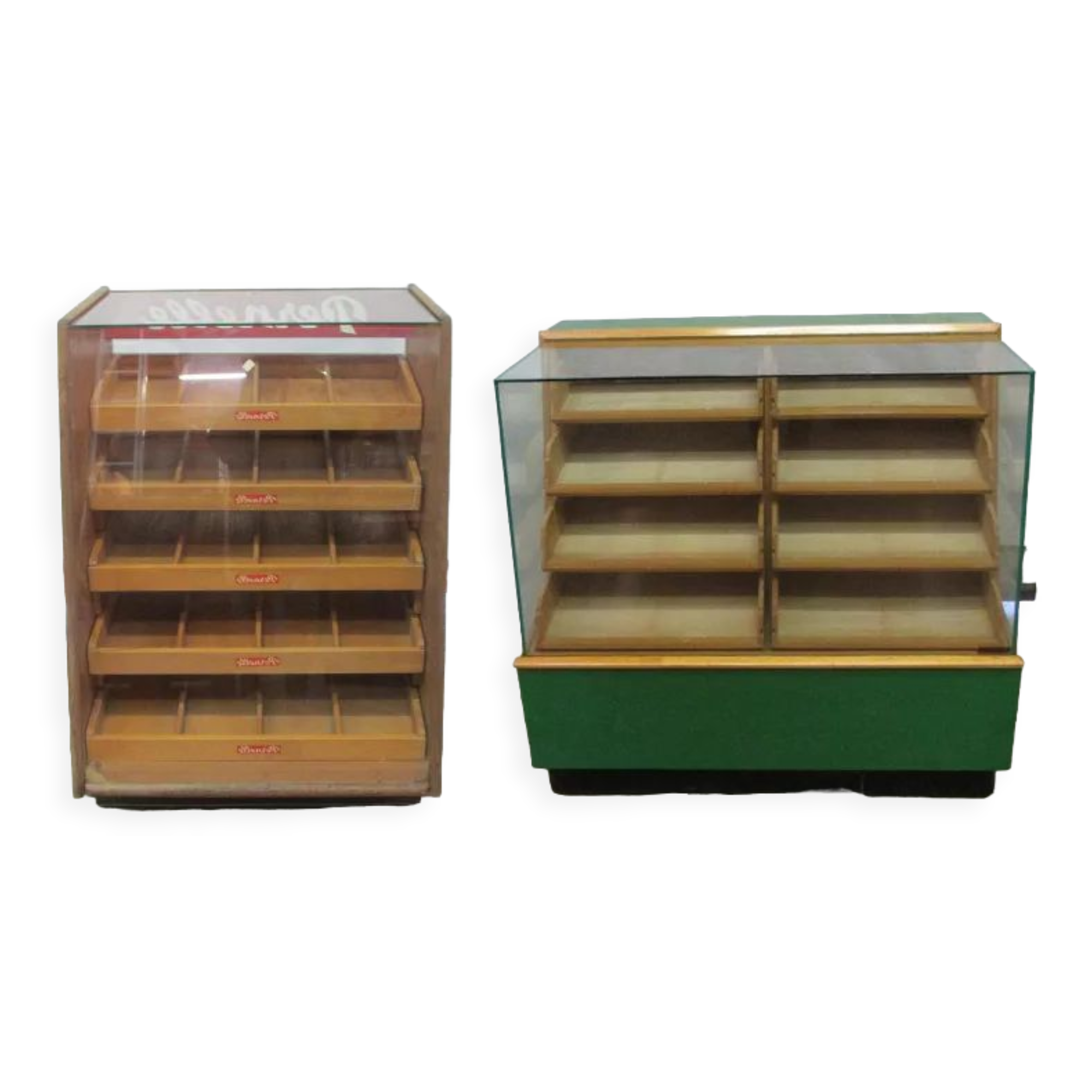 Lot de 2 comptoirs de mercerie