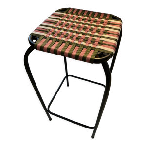 Tabouret de bar en métal tissé
