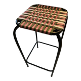 Tabouret de bar en métal tissé à la main en cordes colorées
