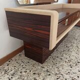 Ebony veneer dressing table with mirror, 1970s