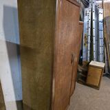 Art deco wardrobe in elm burl