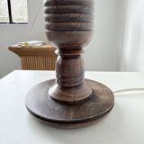 1940s Art Deco oak desk lamp