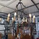 Lustre cage with 8 lights - Louis XV style with flowers 98 X 80