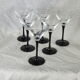 Set of 6 black-footed martini glasses - Arques crystal, Luminarc - 70s / 80s