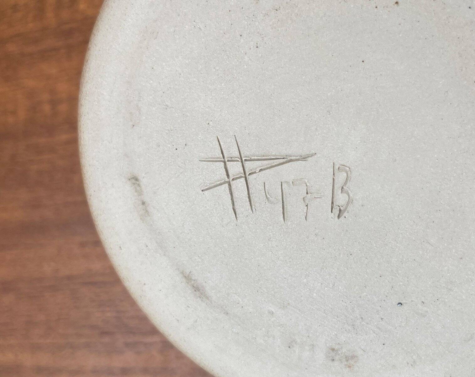 Mid-century German ceramic studio pitcher with owl motif by Heinz Theo Dietz, 1960s.