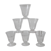 Set of 6 wine glasses on feet engraved years 50-60