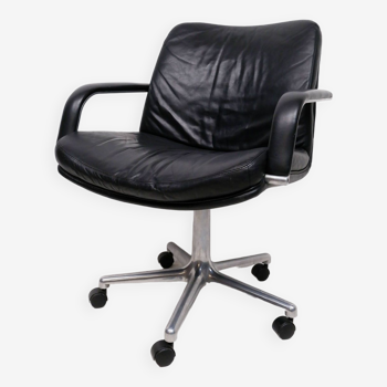 Chaise de bureau en cuir noir Artifort