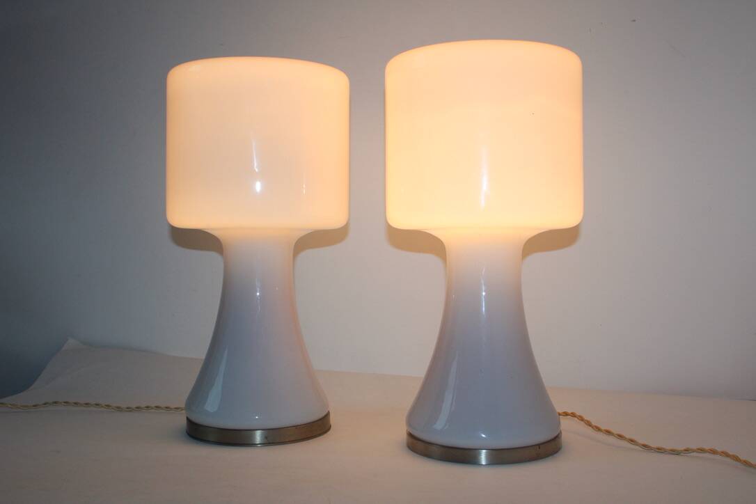 Vistosi Murano Lamp Vintage 70 Italy x2