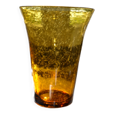 Grand vase signé Biot couleur ambre
