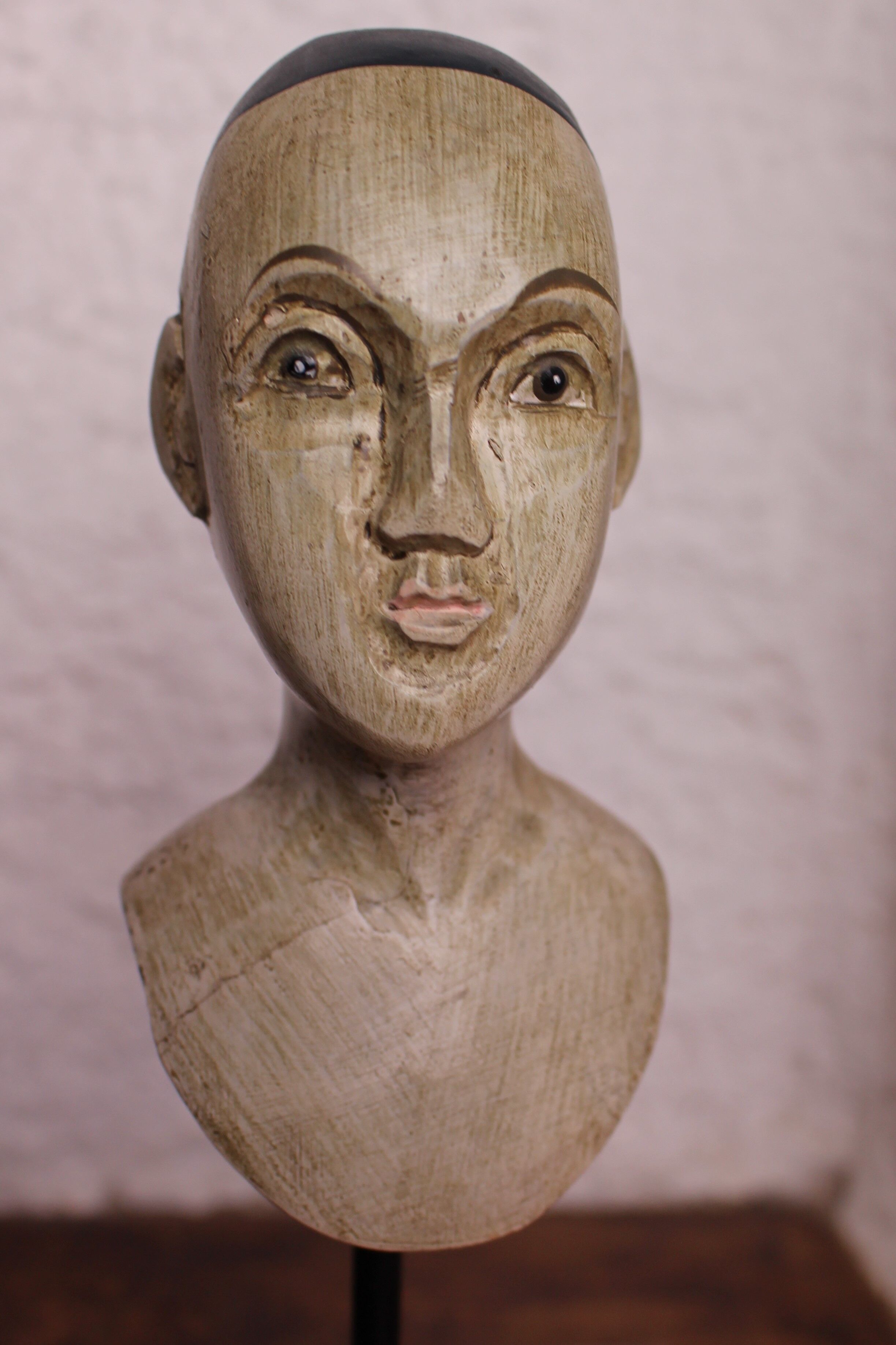 Trio of wooden busts