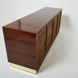 Italian chest of drawers in rosewood and brass ISA Bergamo 1950