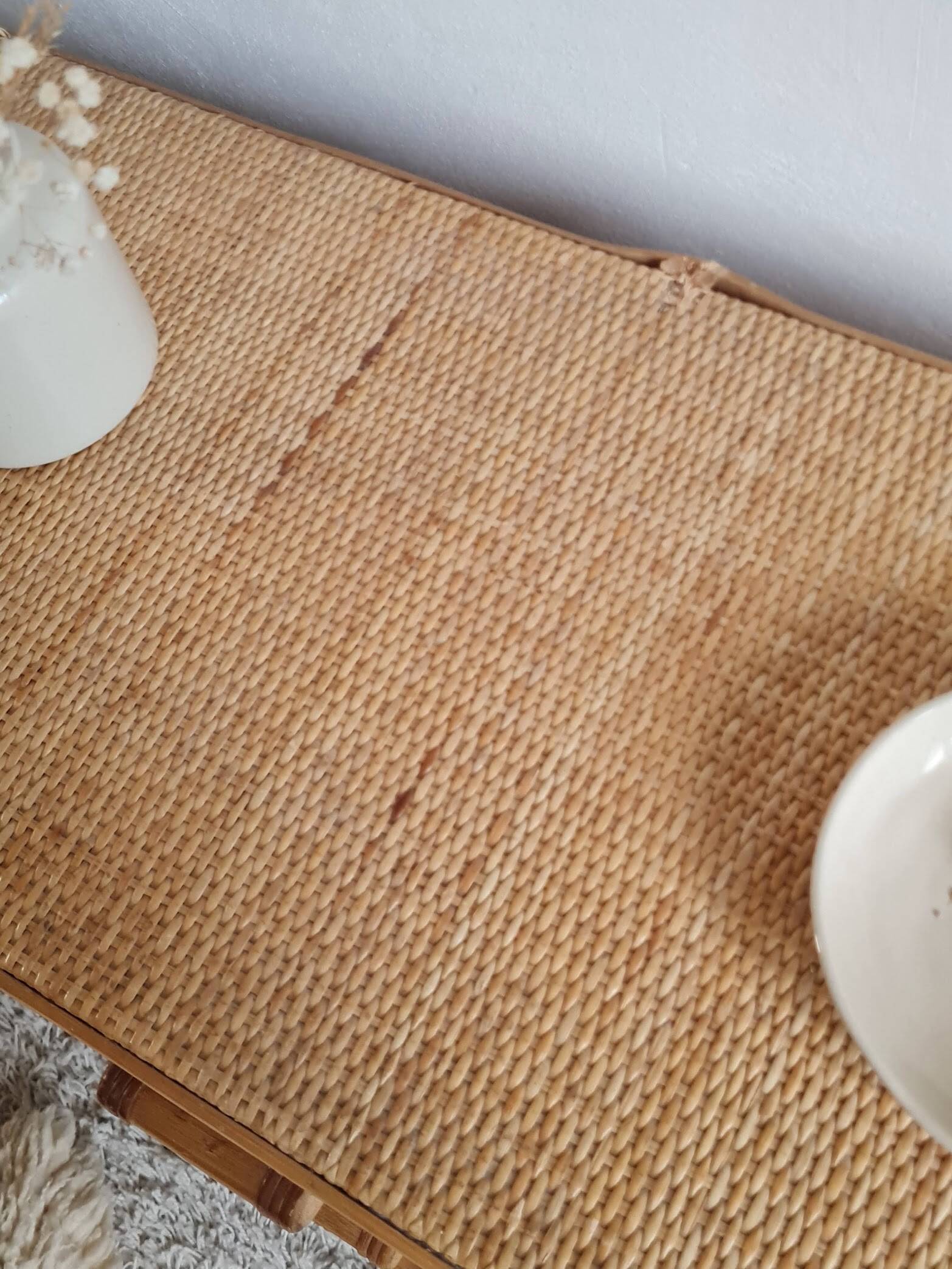 Vintage rattan chest of drawers circa 1970s