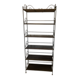 Etagère en teck et fer forgé