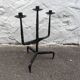Tripod candlestick wrought iron brutalist design ironwork art candle holder