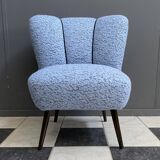 Blue wool cocktail chair 1960s