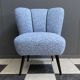 Blue wool cocktail chair 1960s