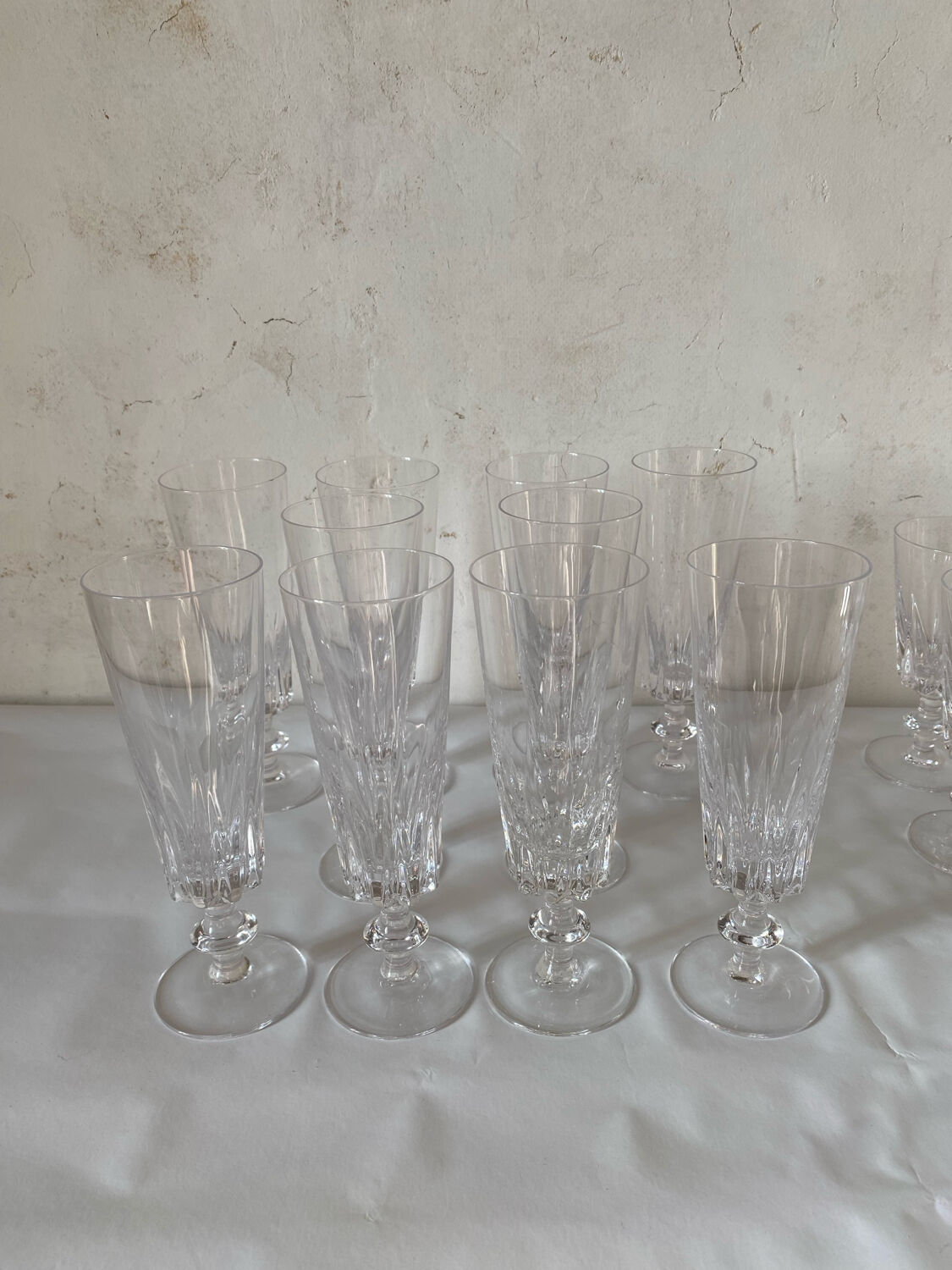 10 Baccarat champagne flutes