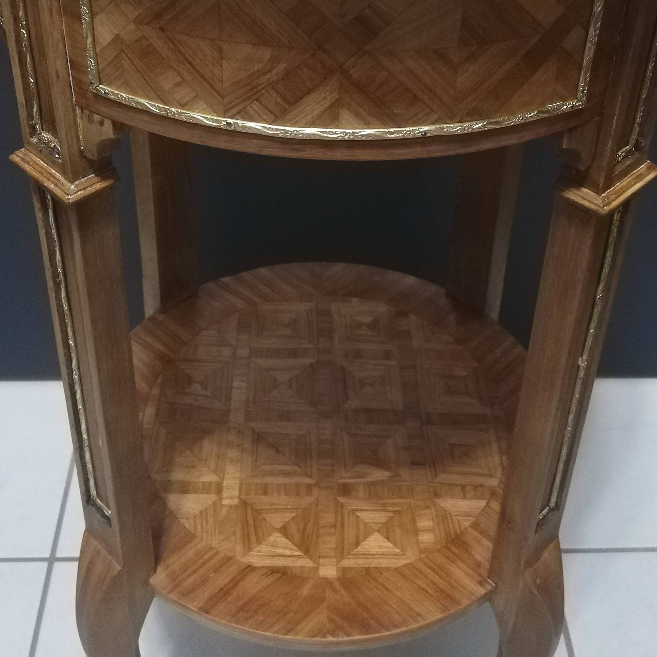 Louis XV style marquetry pedestal table or coffee table