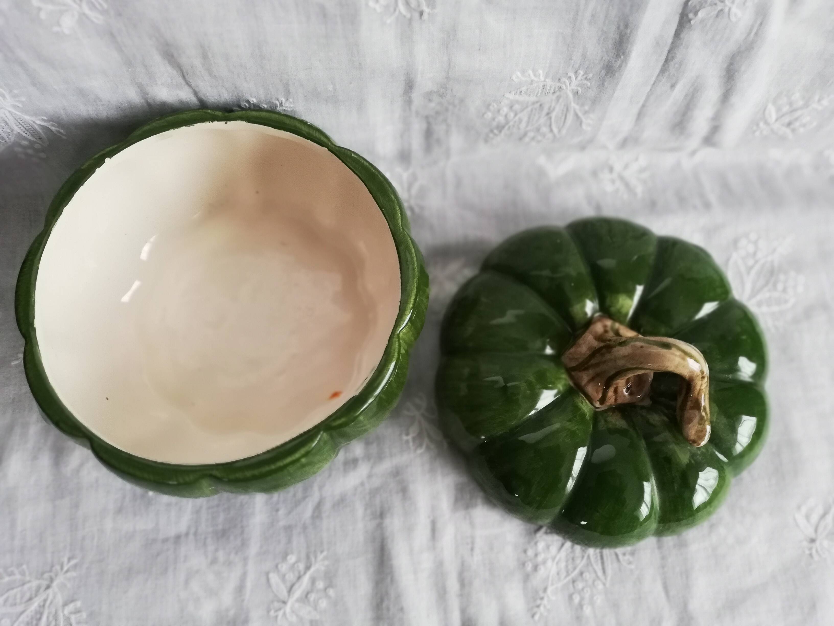 Vintage pumpkin ceramic pot