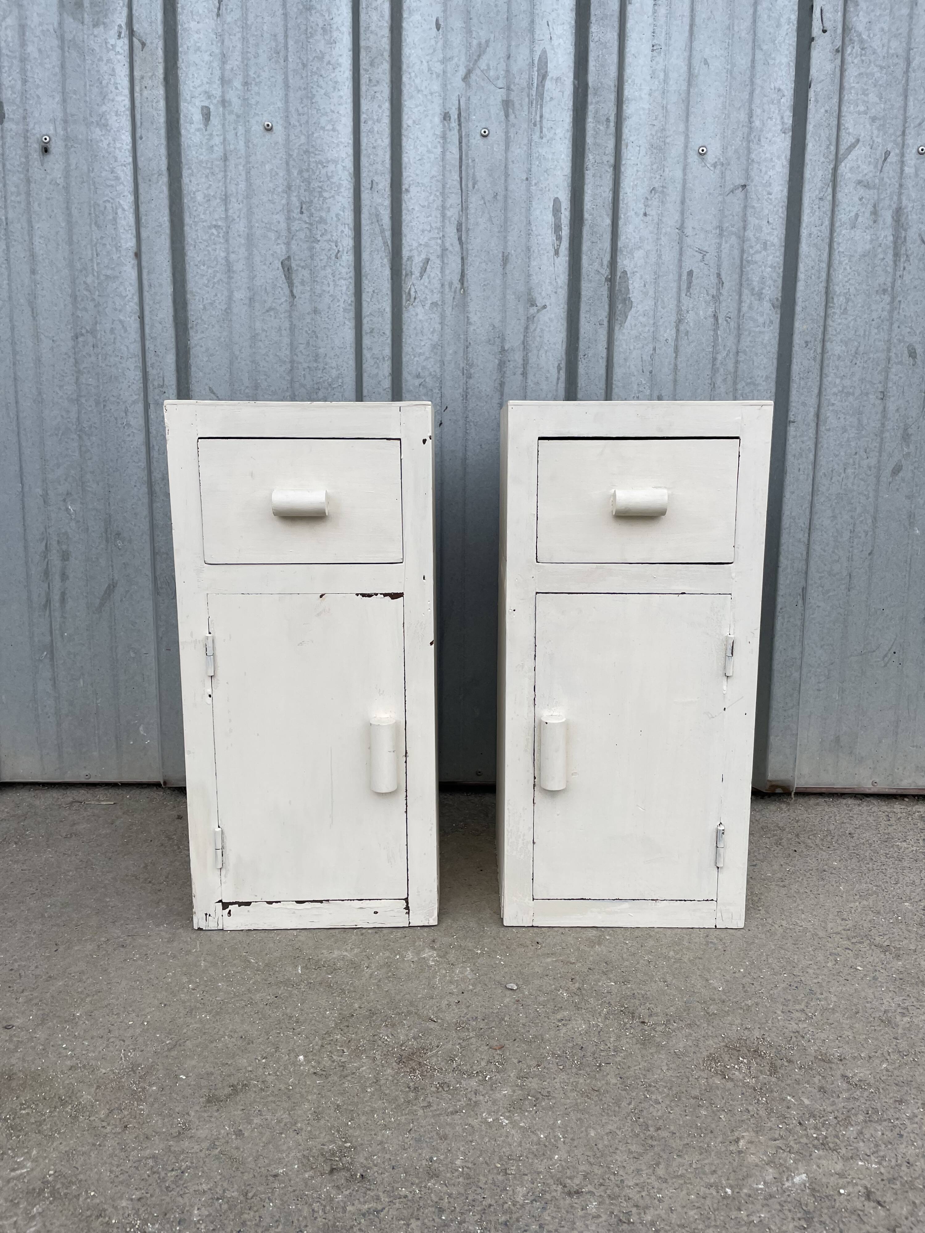 Set of 2 small 50s bedside tables