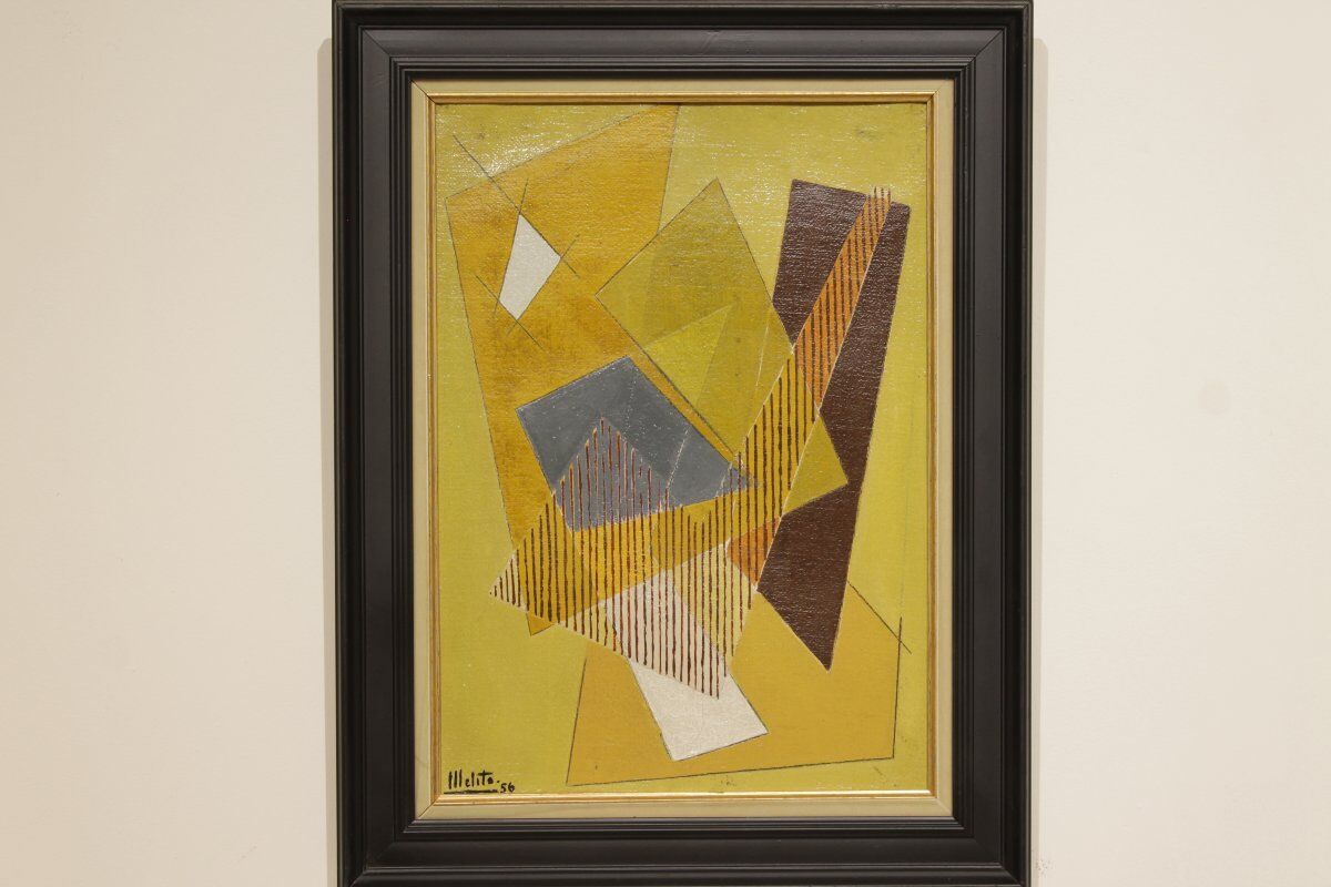 Geometric abstraction by Maurice Miot signed Melito.