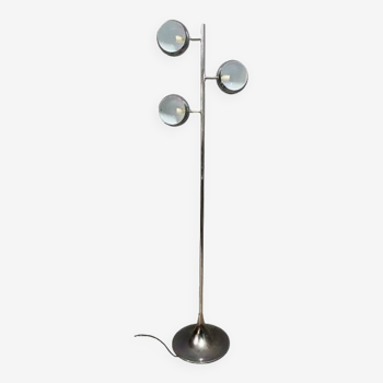 Lampadaire design vintage "Eye Ball" chromé - 3 globes orientables