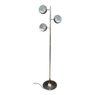 Lampadaire design vintage "Eye Ball" chromé - 3 globes orientables