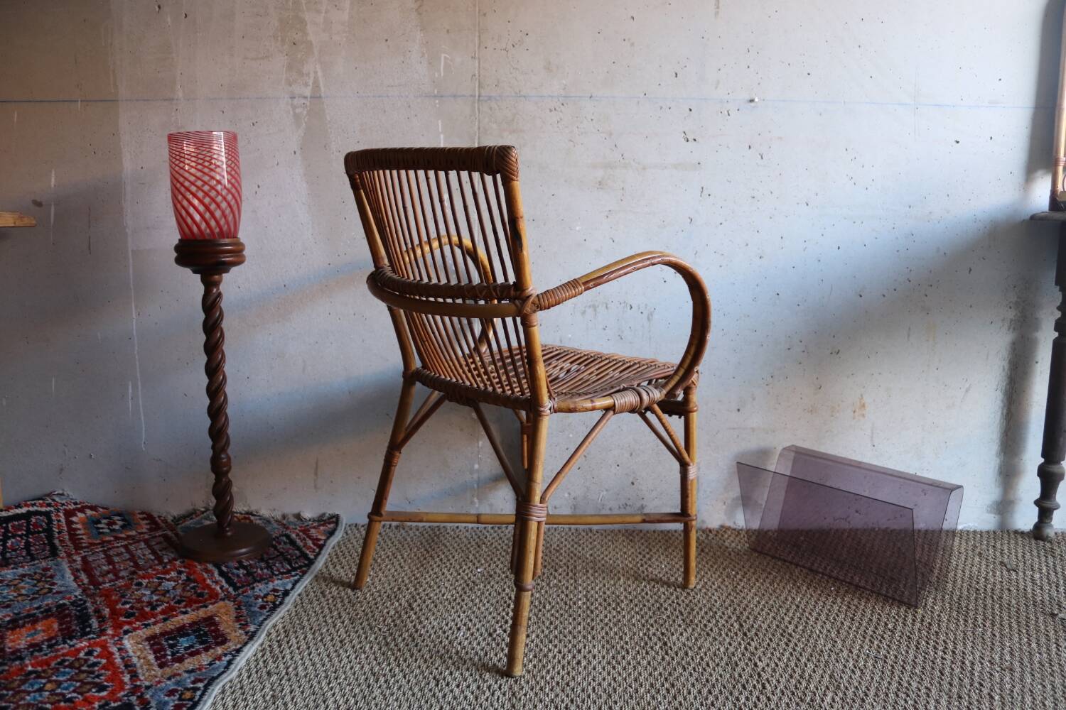 Vintage rattan armchair