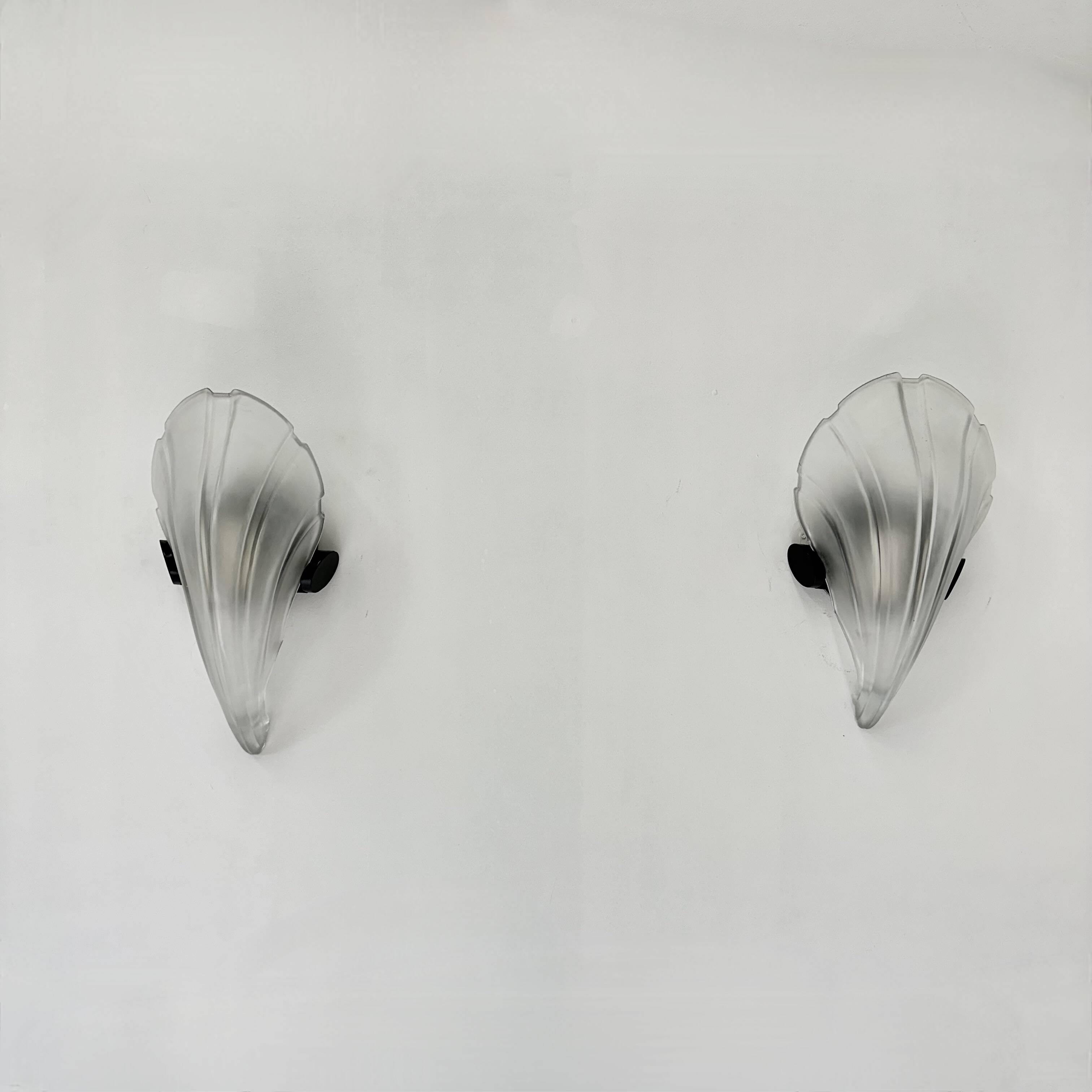 Pair of post modern shell wall lamps , 1980s