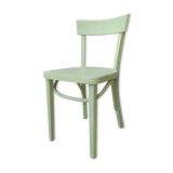 Old bistro chair green curved wood